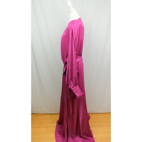 ELOQUII Satin Maxi Dress - 26, Magenta $150 - Picture 8 of 12